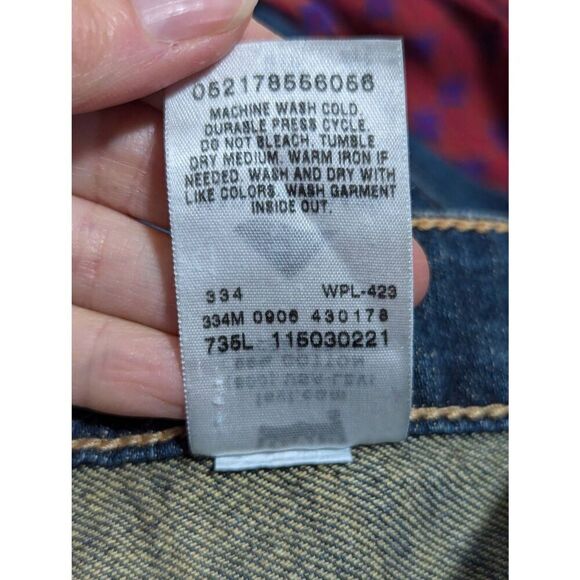 Levi's Junior Blue Medium-Wash & Red Ruffle Legs Skinny 503 Denim Jeans Size 5 - Picture 8 of 9